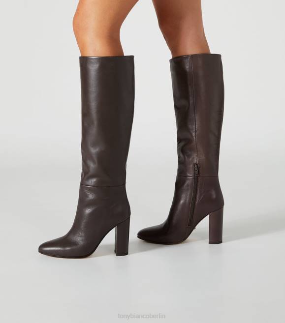 kniehohe Stiefel| de Tony Bianco Frauen Boss-Kalbsstiefel Schokolade Como 4624432